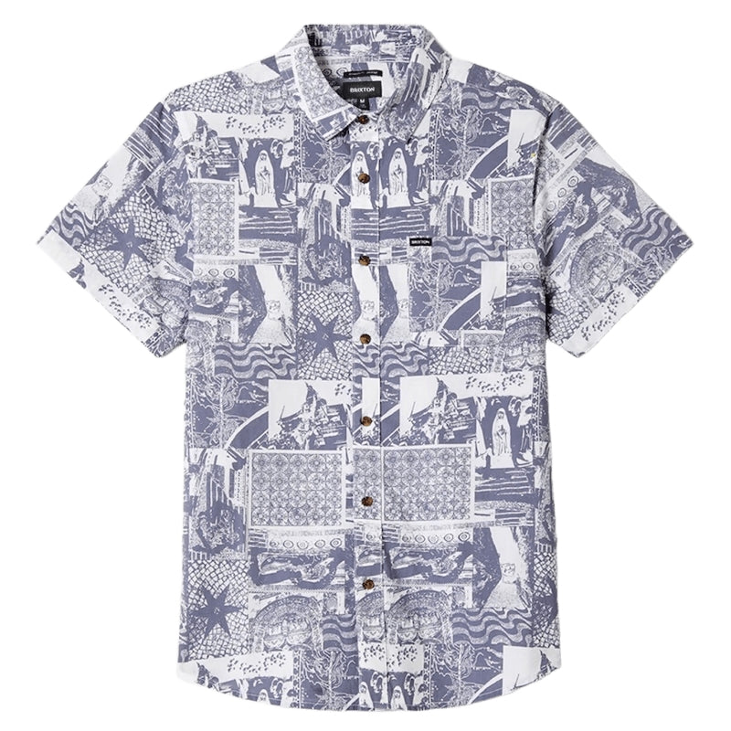 BRIXTON S/Sシャツ CHARTER PRINT S/S WVN ネイビー/ホワイト 商品画像 正面