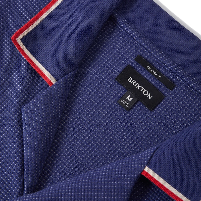 BRIXTON S/Sメッシュシャツ BUNKER MESH S/S WVN ネイビー 商品画像 襟