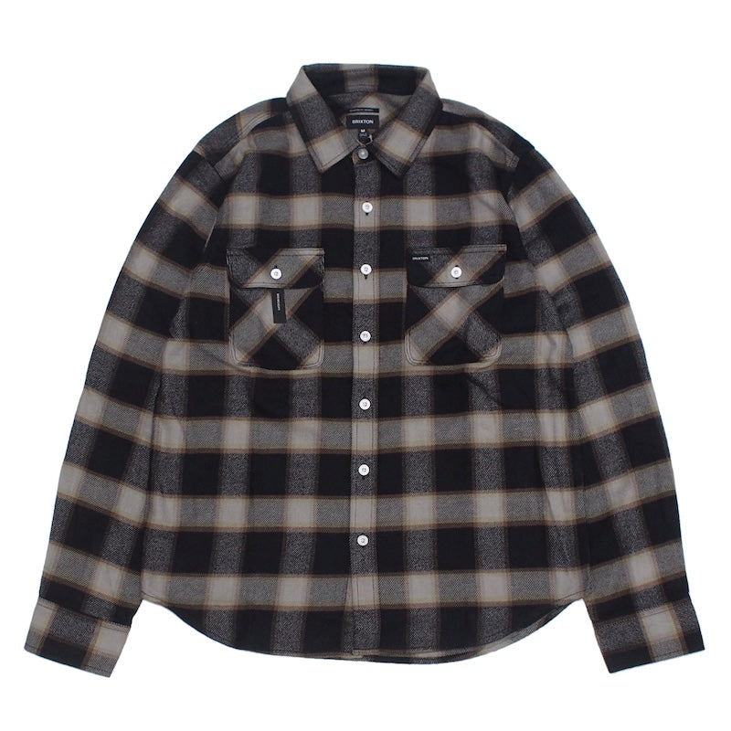 BRIXTON L/Sシャツ BOWERY L/S FLANNEL (Black / Cream) 商品画像 正面