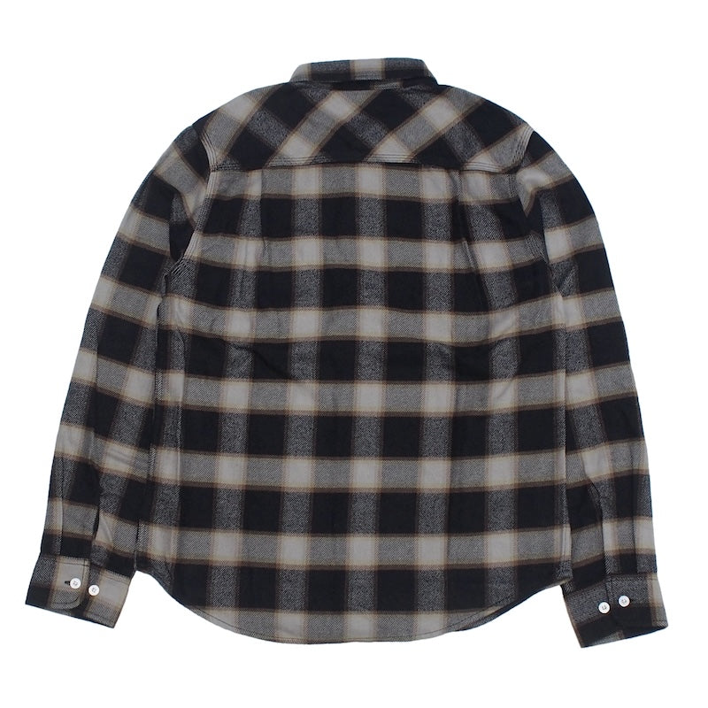 BRIXTON L/Sシャツ BOWERY L/S FLANNEL (Black / Cream) 商品画像 背面