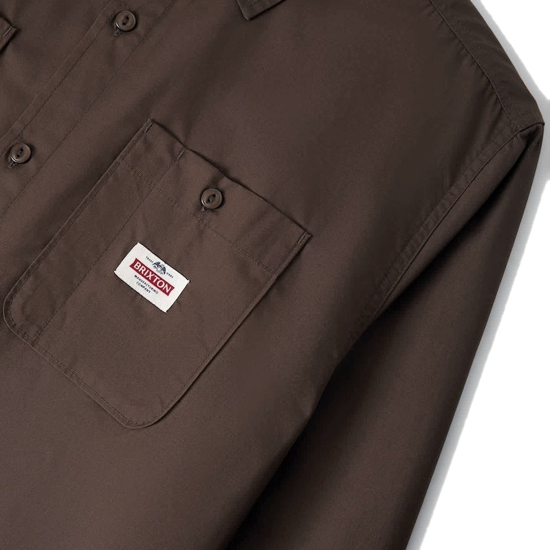 BRIXTON L/Sシャツ TRADEMARK L/S SHIRT ブラウン 商品画像 クローズアップ