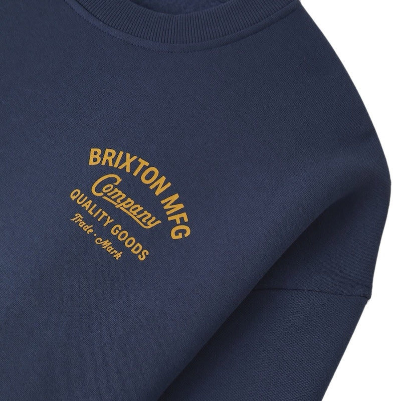 BRIXTON クルースウェット STRATON CREW (Washed Navy) 商品画像 フロントプリント