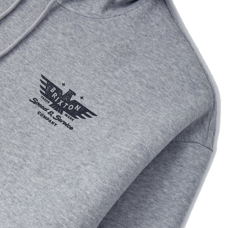 BRIXTON パーカー EWING HOODIE (Heather Gray) 商品画像 フロントプリント