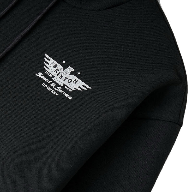 BRIXTON パーカー EWING HOODIE (Black) 商品画像 フロントプリント