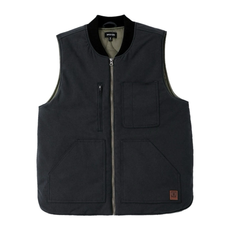 BRIXTON リバーシブルベスト BUILDERS ABRAHAM REV VEST ブラック/オリーブ 商品画像 表面