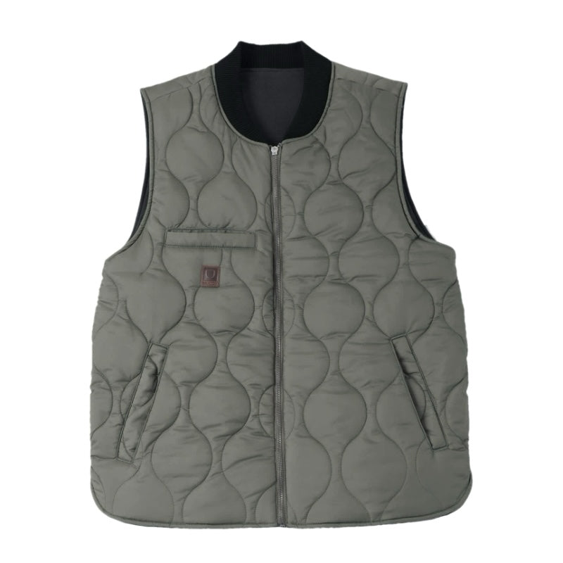 BRIXTON リバーシブルベスト BUILDERS ABRAHAM REV VEST ブラック/オリーブ 商品画像 裏面