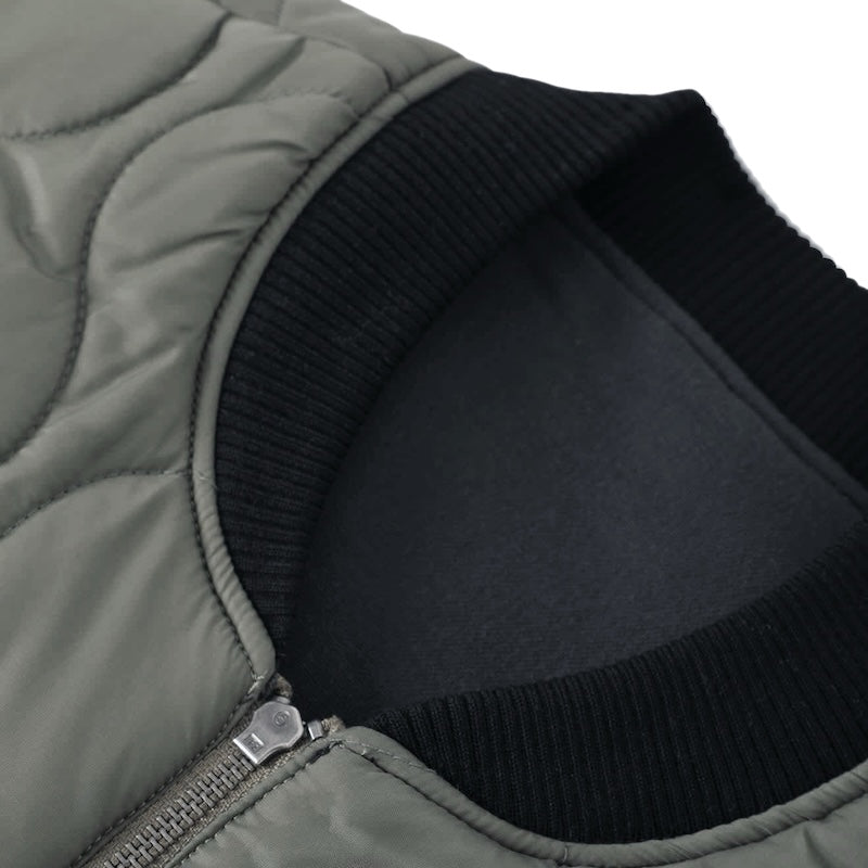 BRIXTON リバーシブルベスト BUILDERS ABRAHAM REV VEST ブラック/オリーブ 商品画像 裏面 首元