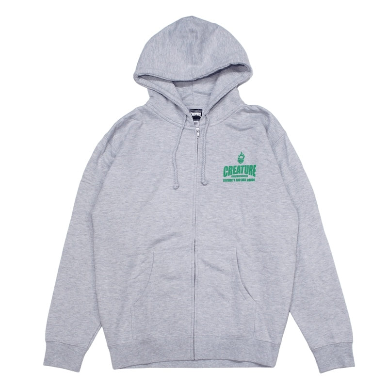 CREATURE ジップパーカー SECURITY SERVICE ZIP HOODIE グレー 商品画像 正面