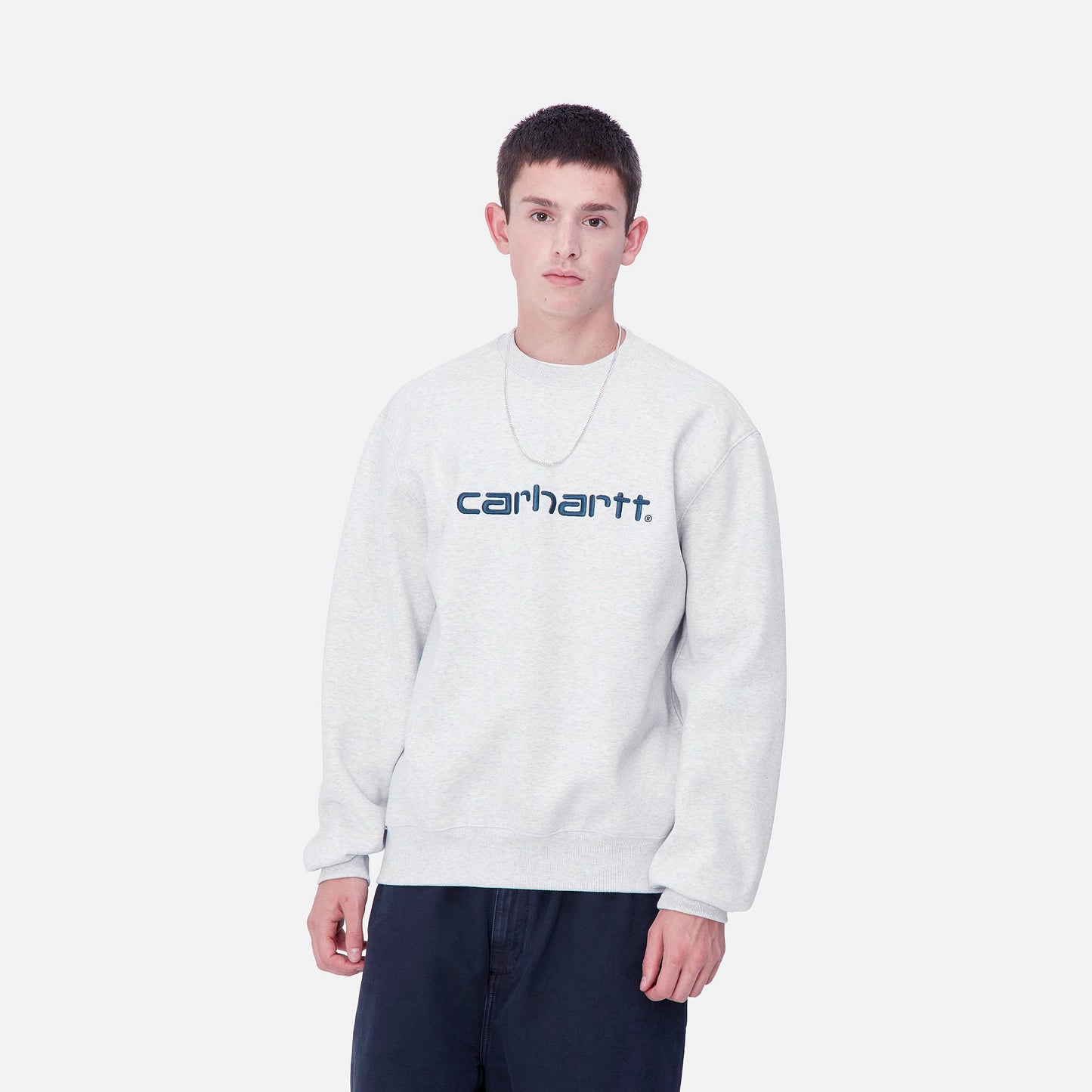 Carhartt WIP　クルースウェット　"CARHARTT SWEATSHIRT"　(Ash Heather / Duck Blue)