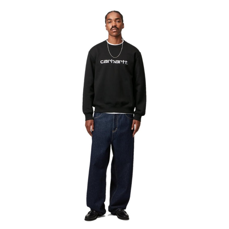 Carhartt WIP クルースウェット CARHARTT SWEATSHIRT ブラック 着用画像 正面 全身