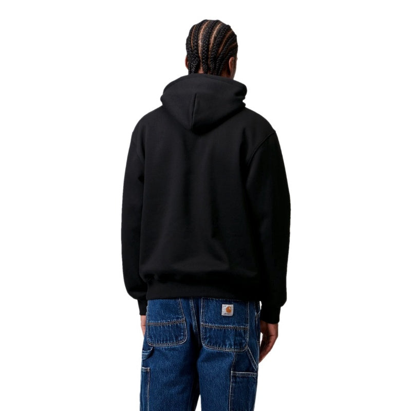 Carhartt WIP パーカー HOODED CARHARTT SWEATSHIRT ブラック 着用画像 背面 2