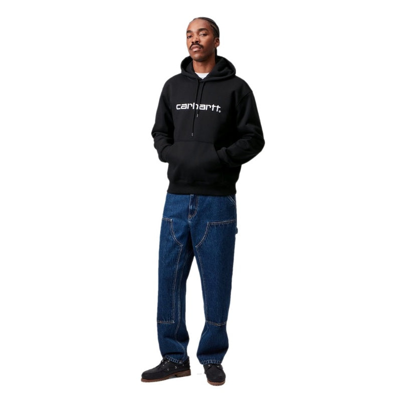 Carhartt WIP パーカー HOODED CARHARTT SWEATSHIRT ブラック 着用画像 全身 2