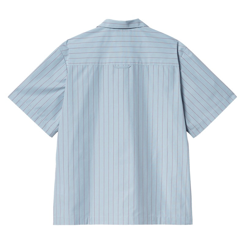 Carhartt WIP S/Sシャツ S/S HENDRY SHIRT ストライプ ブルー 商品画像 背面