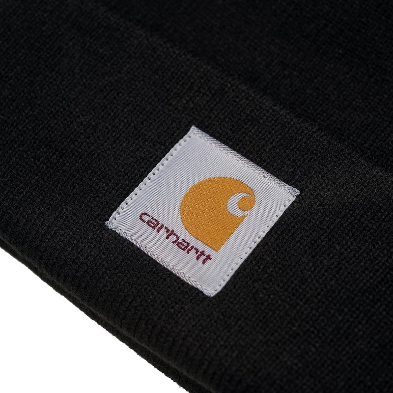 Carhartt WIP ビーニー SHORT WATCH HAT ブラック 正面 クローズアップ
