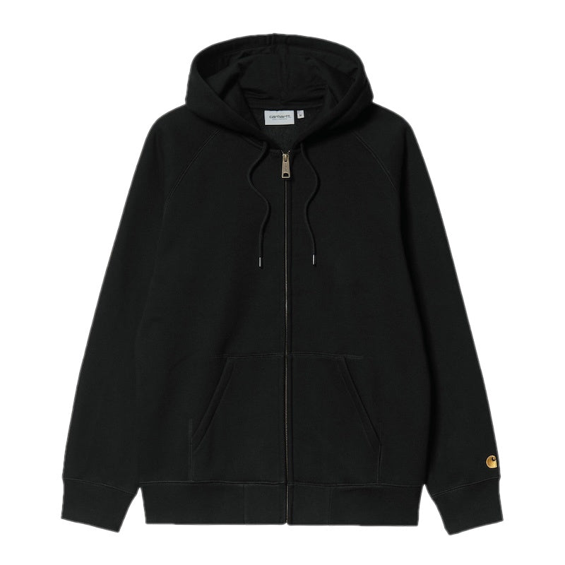 Carhartt WIP ジップアップパーカー HOODED CHASE JACKET ブラック 正面