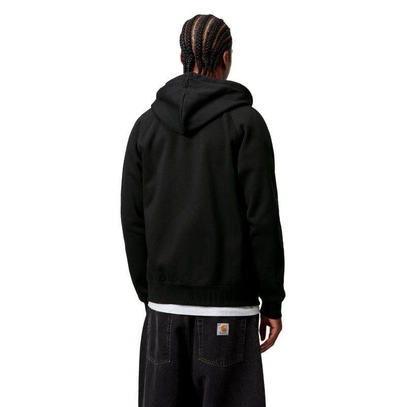 Carhartt WIP ジップアップパーカー HOODED CHASE JACKET ブラック 着用画像 背面