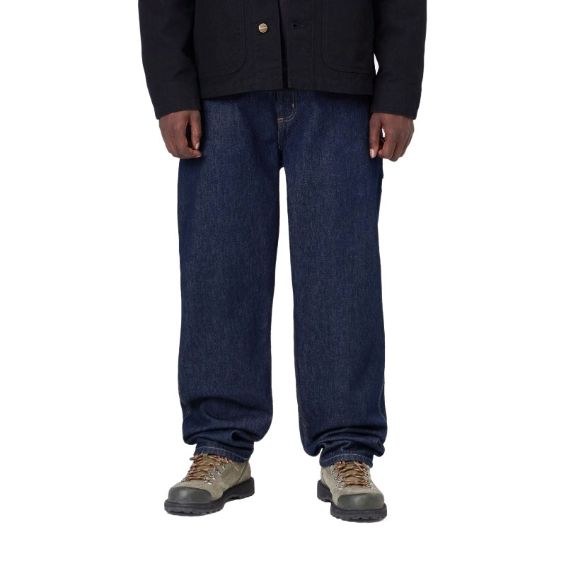 Carhartt WIP デニムパンツ SINGLE KNEE PANT ブルー 着用画像 正面 3