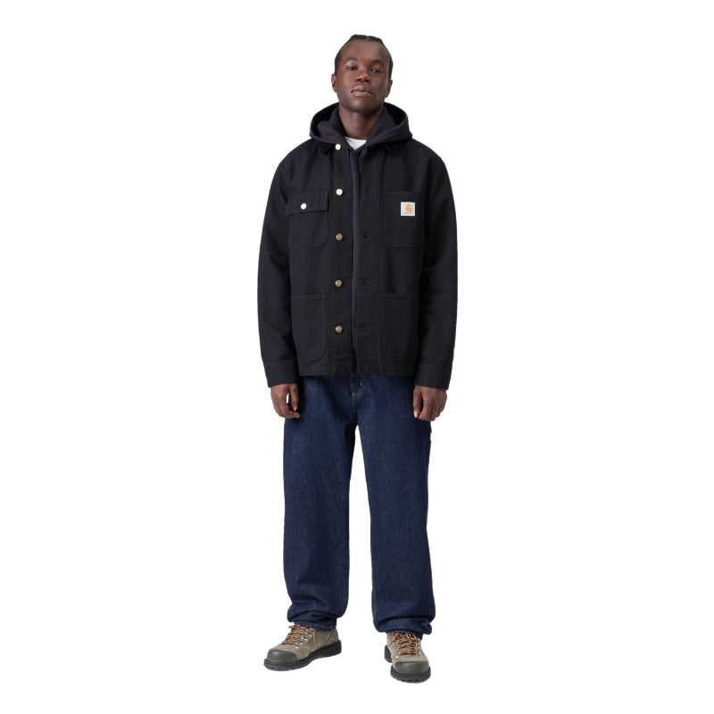 Carhartt WIP デニムパンツ SINGLE KNEE PANT ブルー 着用画像 正面 全身 3