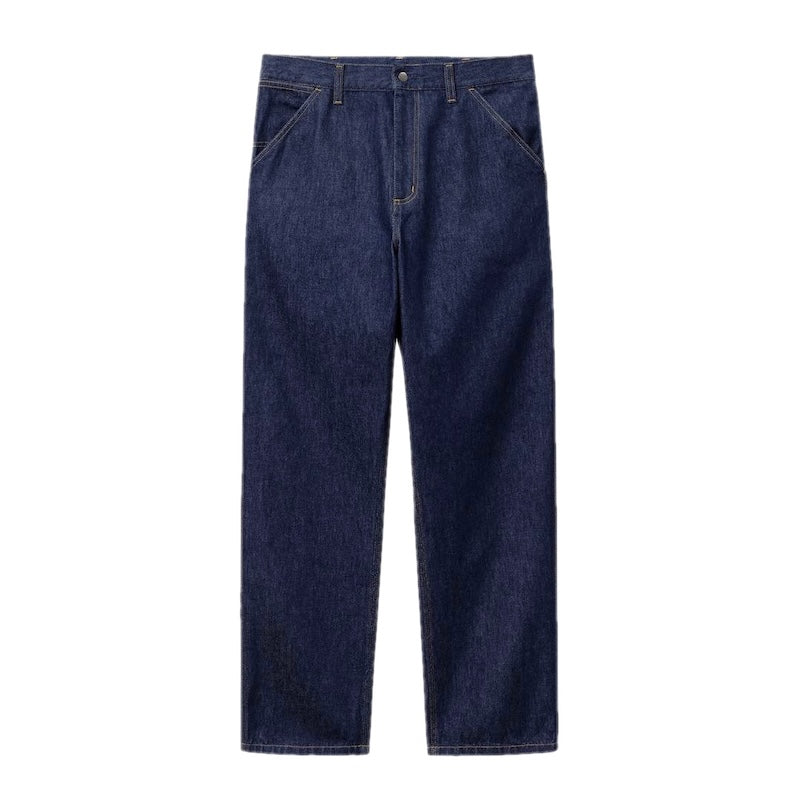 Carhartt WIP デニムパンツ SINGLE KNEE PANT ブルー 正面