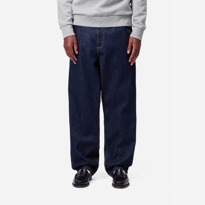 Carhartt WIP デニムパンツ SINGLE KNEE PANT ブルー 着用画像 正面