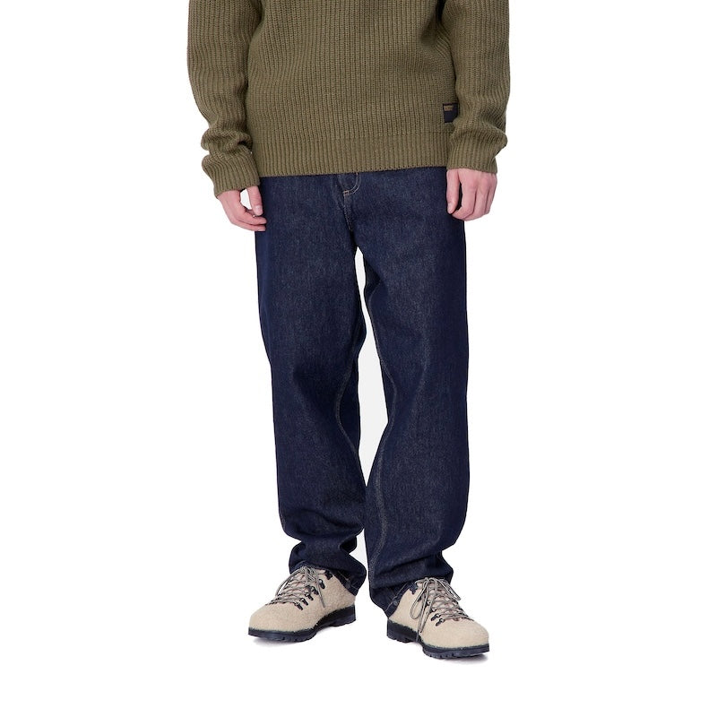 Carhartt WIP デニムパンツ SINGLE KNEE PANT ブルー 着用画像 正面 2