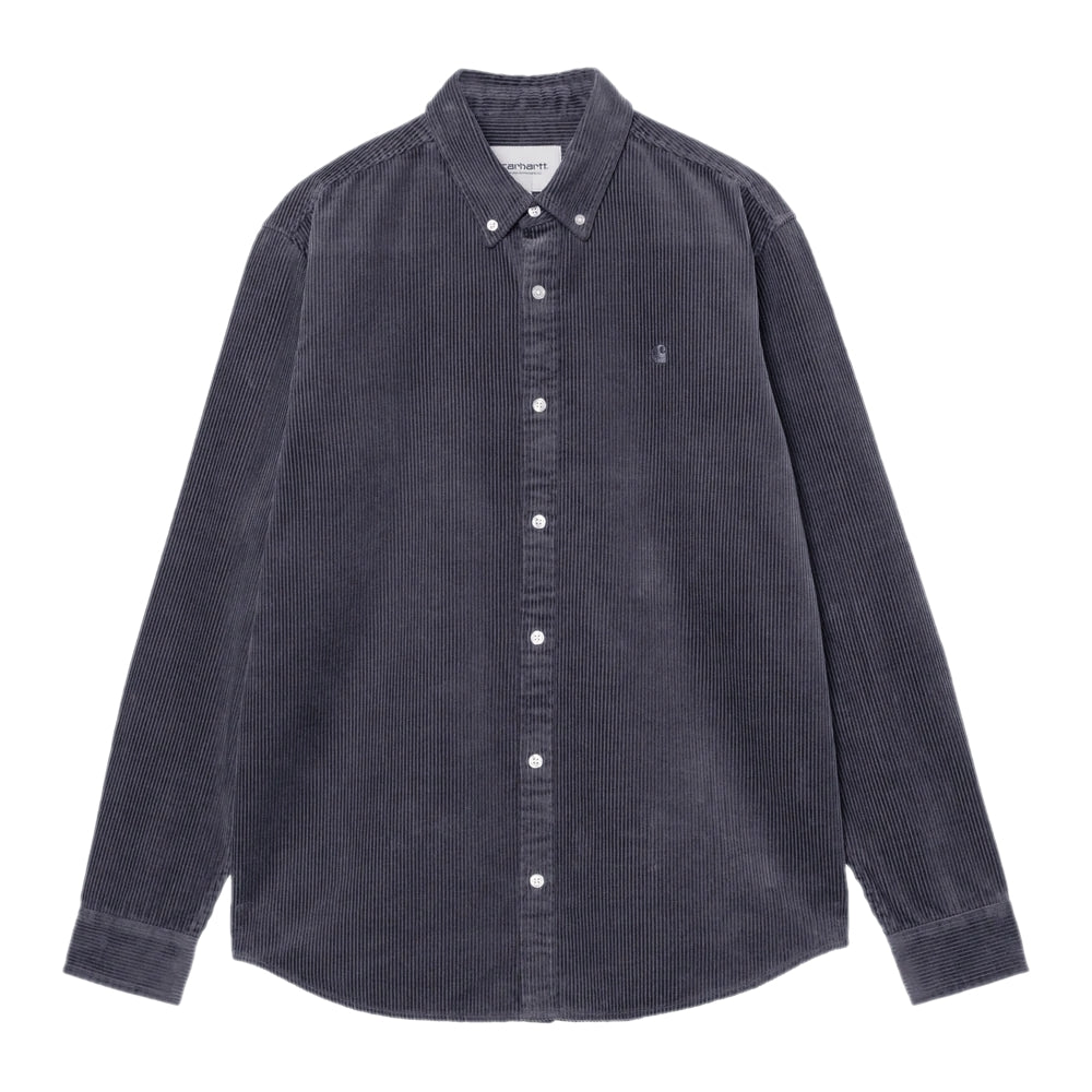 Carhartt WIP L/Sシャツ L/S MADISON CORD SHIRT グラファイト 正面