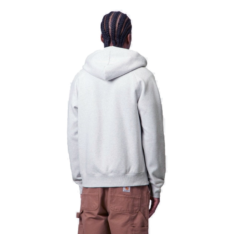 Carhartt WIP ジップアップパーカー HOODED CHASE JACKET アッシュ 着用画像 背面