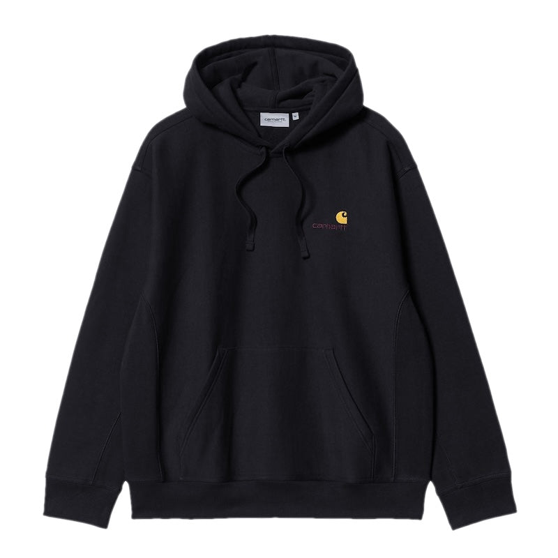 Carhartt WIP パーカー HOODED AMERICAN SCRIPT SWEAT ブラック 正面