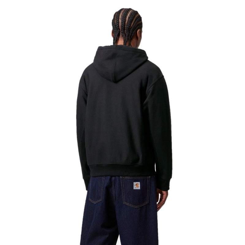 Carhartt WIP パーカー HOODED AMERICAN SCRIPT SWEAT ブラック 着用画像 背面