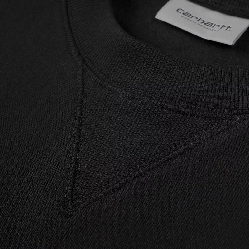 Carhartt WIP クルースウェット AMERICAN SCRIPT SWEAT ブラック 正面 クローズアップ