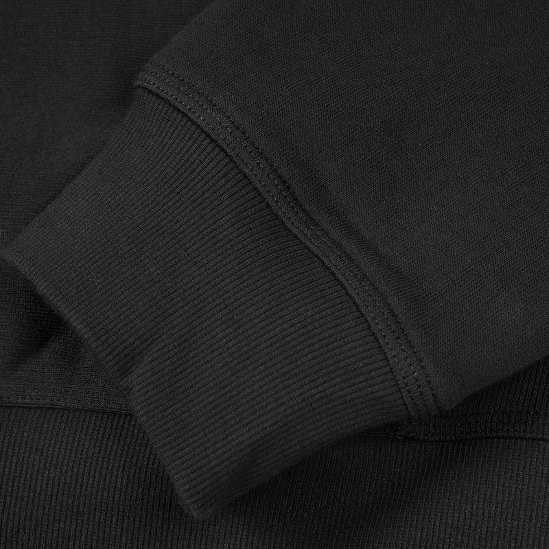 Carhartt WIP クルースウェット AMERICAN SCRIPT SWEAT ブラック 正面 クローズアップ 袖 リブ