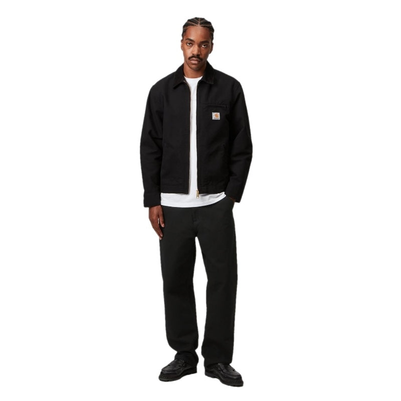 Carhartt WIP デニムパンツ SINGLE KNEE PANT ブラック 着用画像 正面 全身