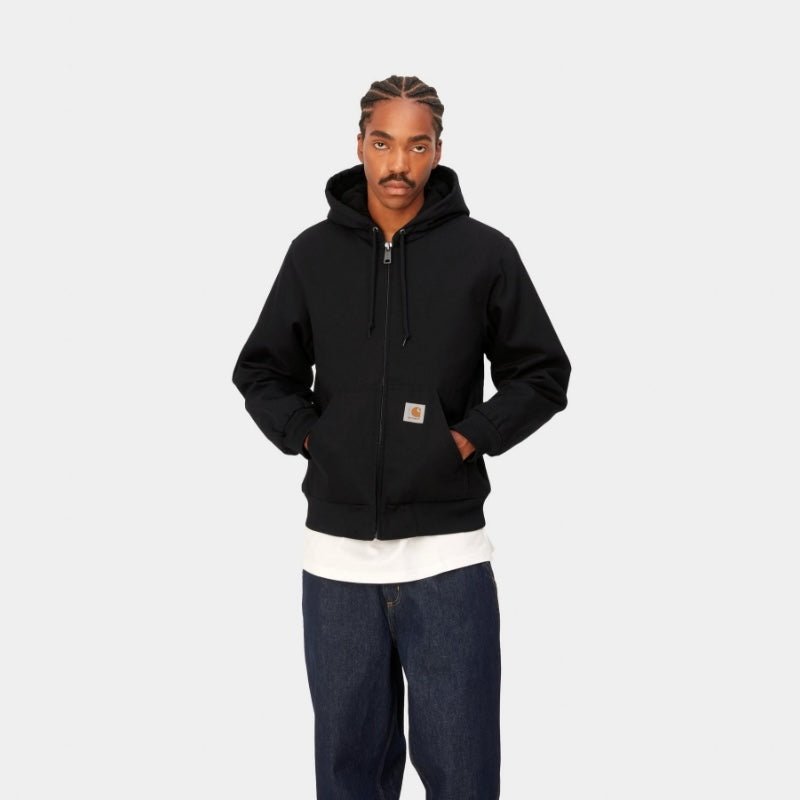 Carhartt WIP アクティブジャケット ジャケット ACTIVE JACKET ブラック 着用画像 正面 前閉じ