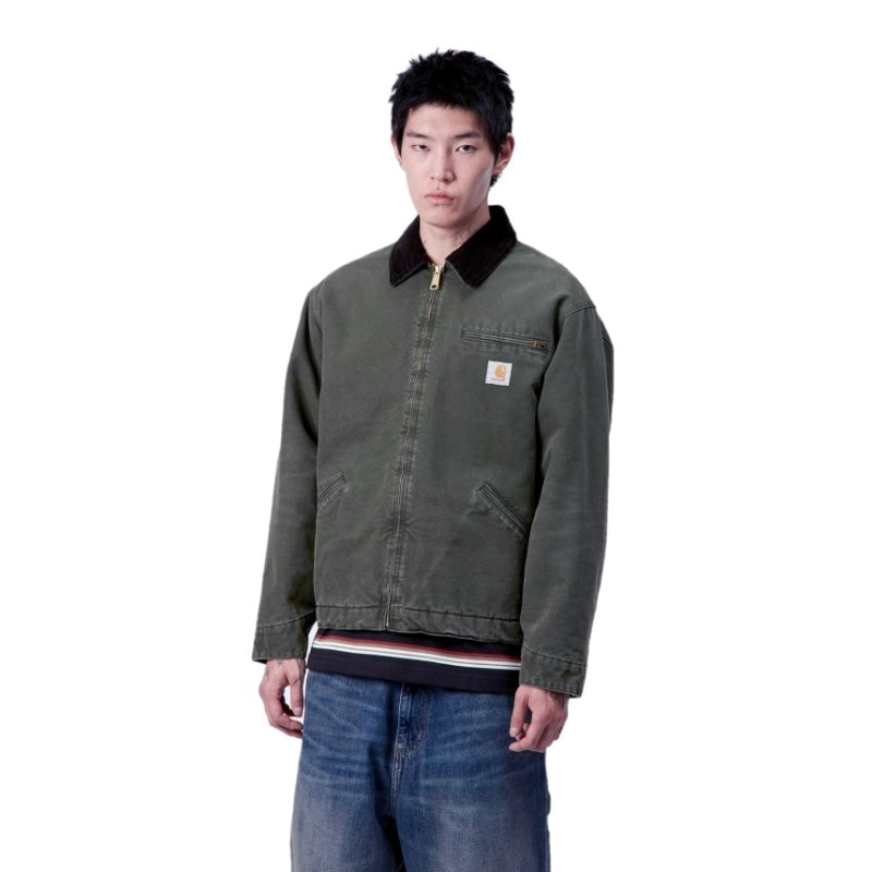 Carhartt WIP デトロイト ジャケット OG DETROIT JACKET オリーブ 着用画像 正面 前閉じ