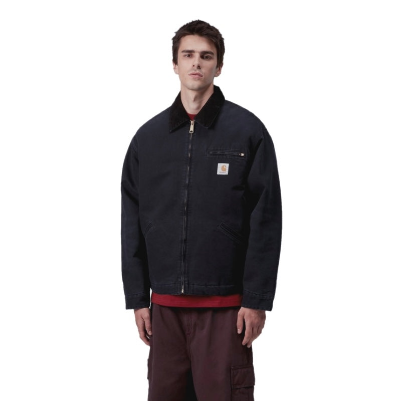 Carhartt WIP デトロイト ジャケット OG DETROIT JACKET ブラック 着用画像 正面 前閉じ