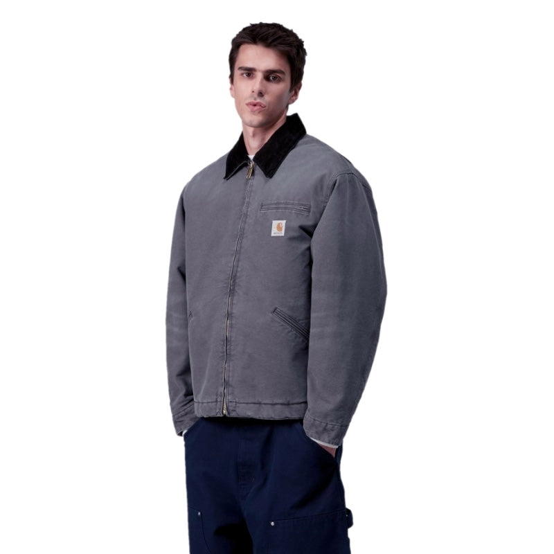 Carhartt WIP デトロイト ジャケット OG DETROIT JACKET グラファイト 着用画像 正面 前閉じ