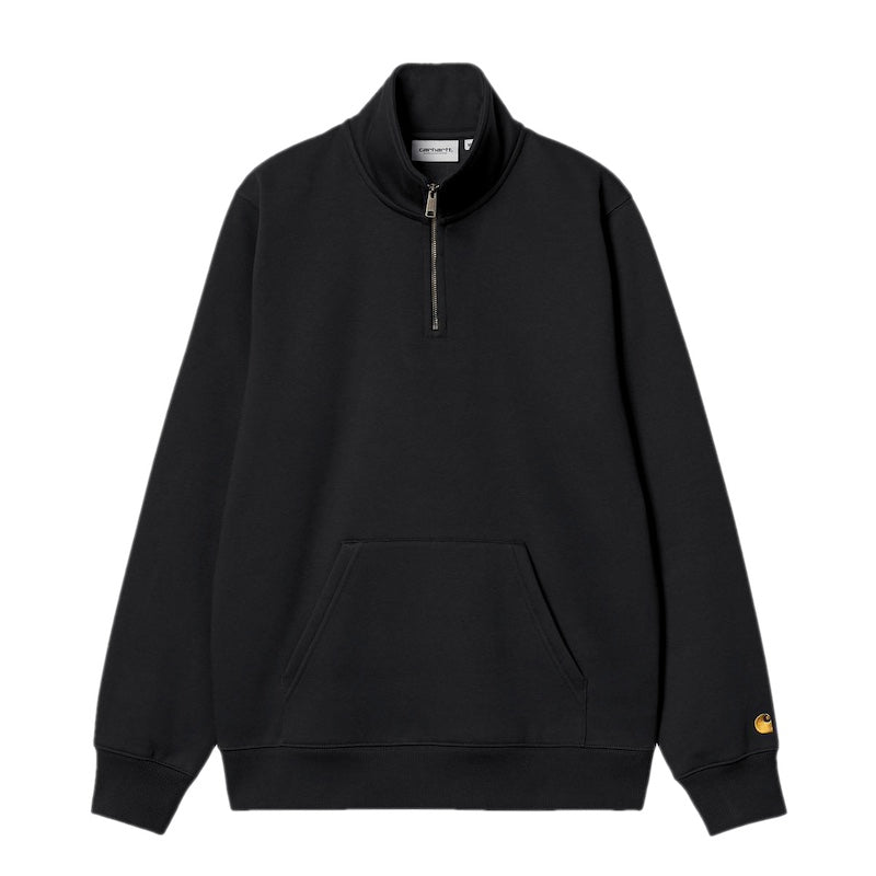 Carhartt WIP ハイネックハーフジップスウェット CHASE NECK ZIP ブラック 正面