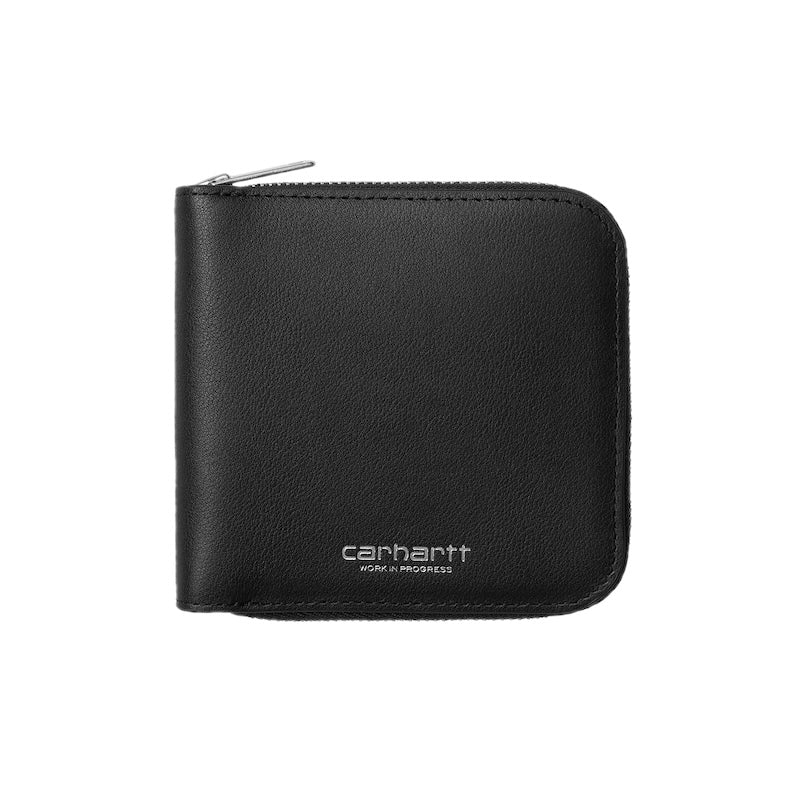 Carhartt WIP 財布 LEATHER WALLET (Black / Silver) 商品画像 正面