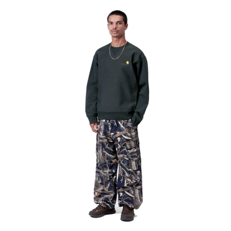 Carhartt WIP クルースウェット AMERICAN SCRIPT SWEAT (Raven) 着用画像 全身