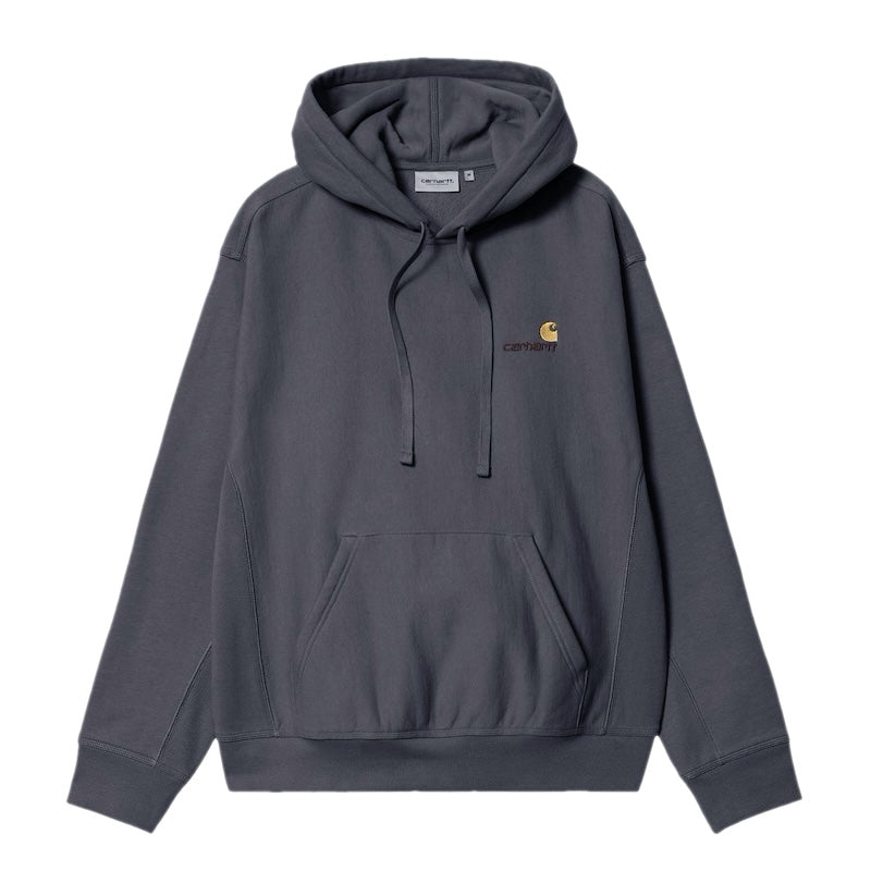Carhartt WIP パーカー HOODED AMERICAN SCRIPT SWEAT (Graphite) 商品画像 正面