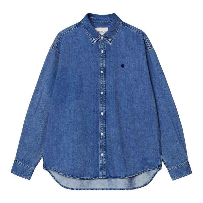 Carhartt WIP L/Sシャツ L/S LUCAS SHIRT ブルー ストーンウォッシュ 商品画像 正面