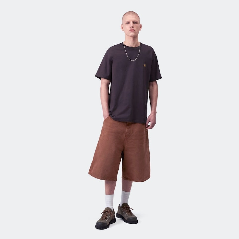 Carhartt WIP Tシャツ S/S CHASE T-SHIRT シェール 着用画像 全身