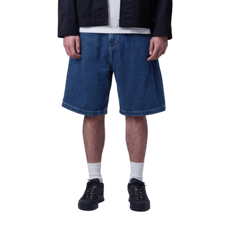 Carhartt WIP ショーツ BRANDON SHORT ブルー ストーンウォッシュ 着用画像 正面