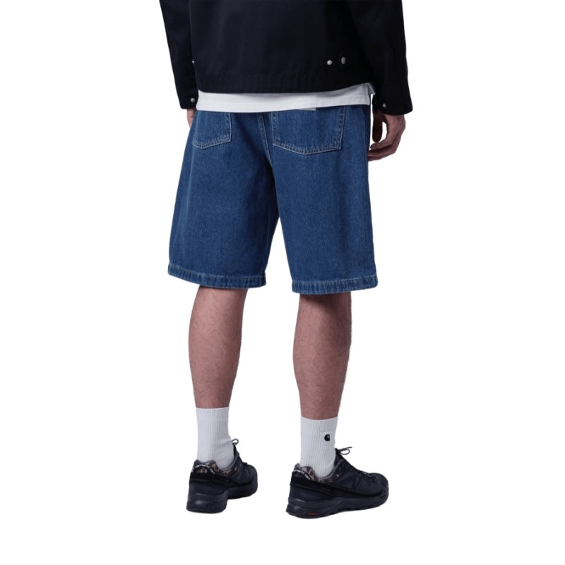 Carhartt WIP ショーツ BRANDON SHORT ブルー ストーンウォッシュ 着用画像 背面