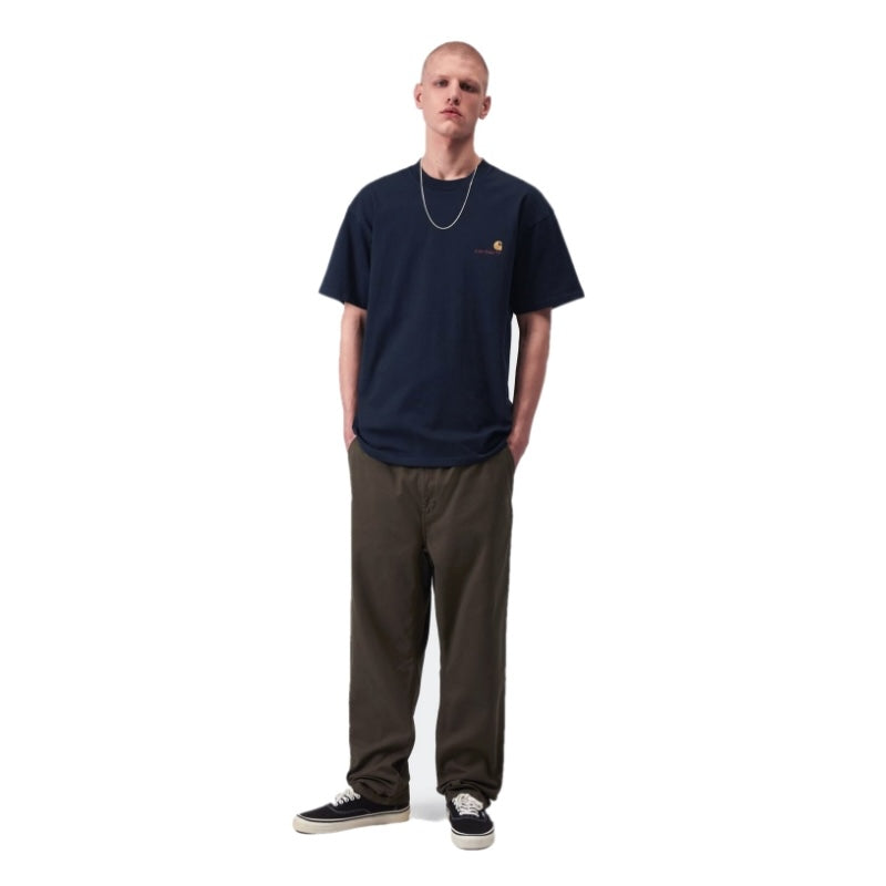 Carhartt WIP Tシャツ S/S AMERICAN SCRIPT T-SHIRT (Deep Night) 着用画像 全身