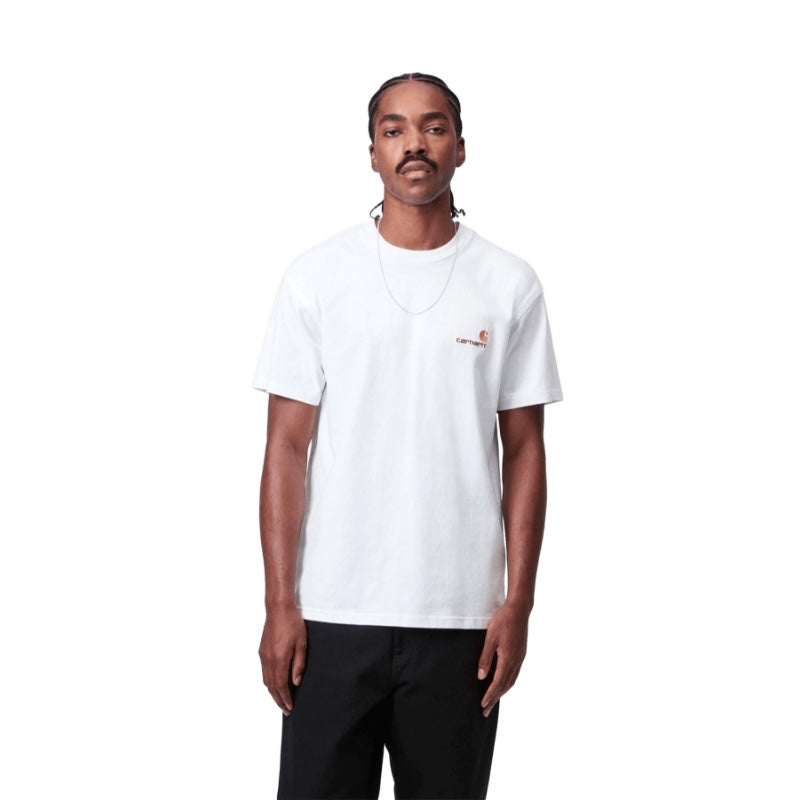 Carhartt WIP Tシャツ S/S AMERICAN SCRIPT T-SHIRT ホワイト 着用画像 正面