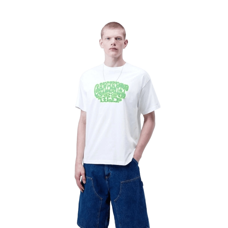 Carhartt WIP Tシャツ S/S TIPSY TYPE T-SHIRT ホワイト 着用画像 正面