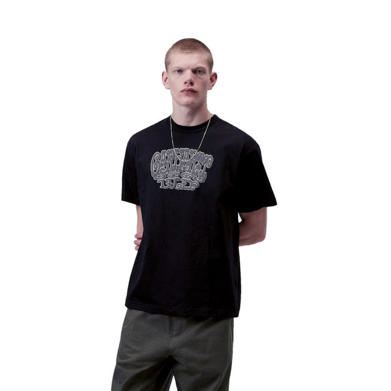 Carhartt WIP Tシャツ S/S TIPSY TYPE T-SHIRT ブラック 着用画像 正面