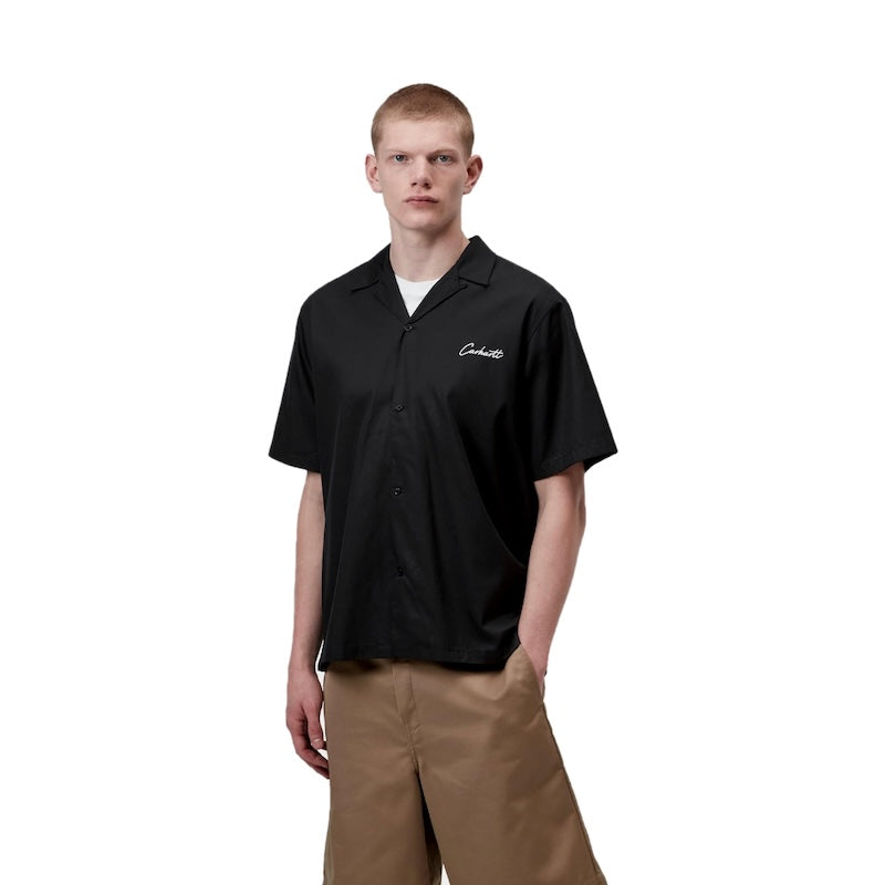 Carhartt WIP S/Sシャツ S/S DELRAY SHIRT ブラック 着用画像 正面