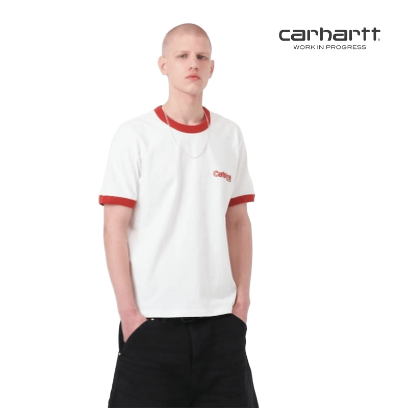 Carhartt WIP Tシャツ S/S IP RINGER T-SHIRT" (White) 着用画像 正面